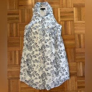 Banana Republic Floral pattern sleeveless button down dress with collar